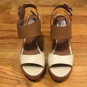 Two toned platform wedge sandal
